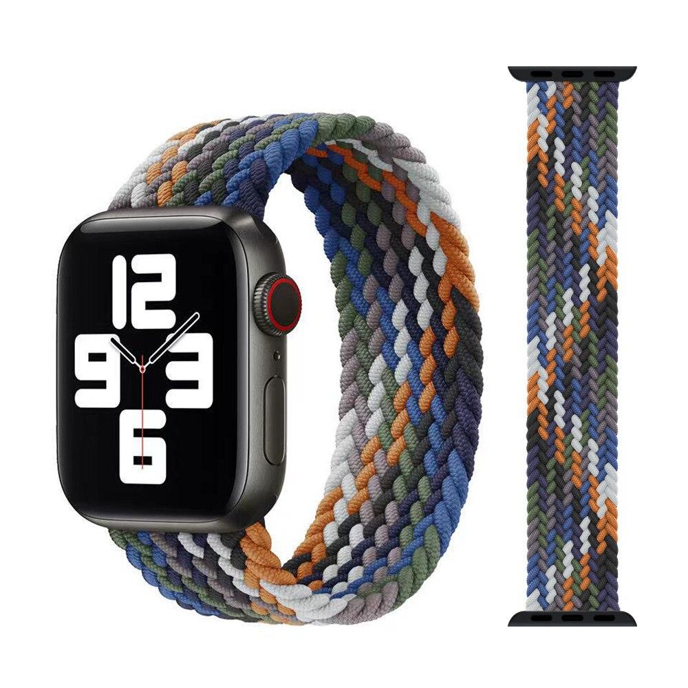 Тканевый плетеный нейлоновый ремешок Solo Loop для Apple Watch 7 6, ремешок 44 мм, 40 мм, 38 мм, 42 мм, 41 мм, 45 мм, эластичный для iWatch Series 6 SE 5 4 3