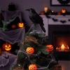 Terrifying Straw Doll Ornament Flexible Spring Base Halloween Raven Desk Doll  Ghost Festival