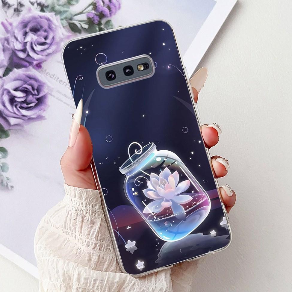 Clear For Samsung S10e Case Cover Luxury Butterfly Love Fashion Flowers Cool Funny Painted Soft Phone Case SM-G970F SM-G9700