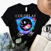 Горячая футболка группы Coldplay Хлопковая черная футболка всех размеров