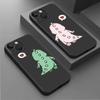 Чехол для Apple iPhone 14 13 11 12 Pro 7 XR X XS Max 8 Plus 6 6S SE 2022 13Pro, черный мягкий телефон, милый маленький динозаврик