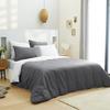 Complete Pack 6 Pieces Anthracite/White Reversible Duvet Cover for Bed 180 X 200 Cm "King Size"