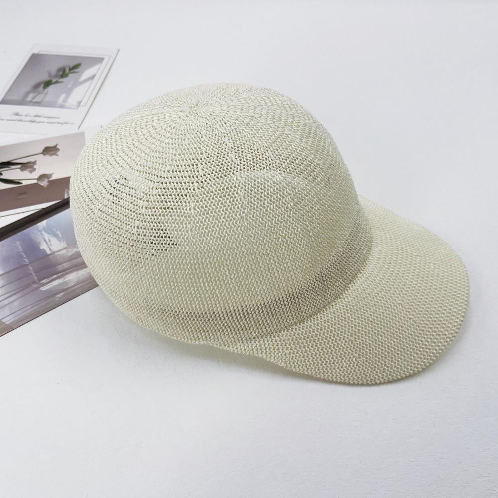 Breathable Mesh Baseball Cap Solid Color Paper Sun Hats Fashion Straw Baseball Cap  Unisex