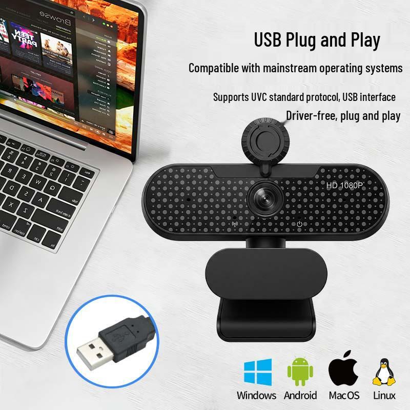 4K Ultra HD Веб-камера с автофокусом и вращением на 360° для прямых трансляций
