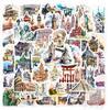 50Pcs/Set World Famous Buildings Series 03 Culture & Arts Stickers Waterproof DIY Fashion Doodle Decals Stickers