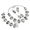 Натуральный Черный Рутиловый Драгоценный Камень Ручной Работы Ювелирный Набор из Стерлингового Серебра 925 пробы k9C09