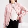 Women's Spring and Autumn Jacket Long-sleeved Zipper Side Pockets Casual Thin Bomber Jacket