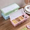 4 Style Flavor Box Multi-functional Plastic Salt MSG Seasoning Box Kitchen Divider with Spoon with Lid Seasoning Pot