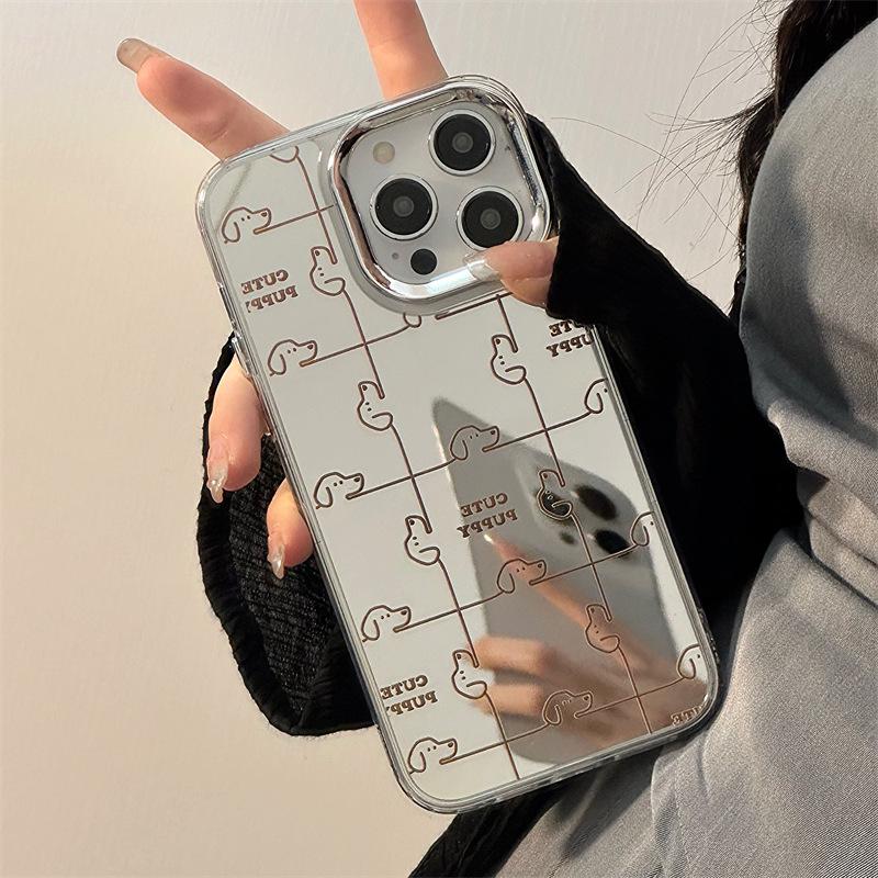 Zhitai Silicone Cartoon Phone Case for iPhone 12/14Pro/15/16Pro with 3-in-1 Mirror Feature