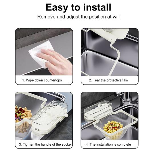 Одноразовая полка для фильтра для раковины с 100 фильтрующими сетчатыми мешками, полка для мусора с текстурой волны воды, присоска, держатель фильтра для раковины