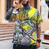 Летняя мужская футболка разных размеров с 3D принтом, мужские топы с юмором, абстрактная забавная вышивка, высокое качество