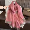 New Women Scarf Winter Warm Solid Silk Wool Shawls Lady Wraps Bufanda Floral Pashmina Luxury Embroidery Warn Scarves