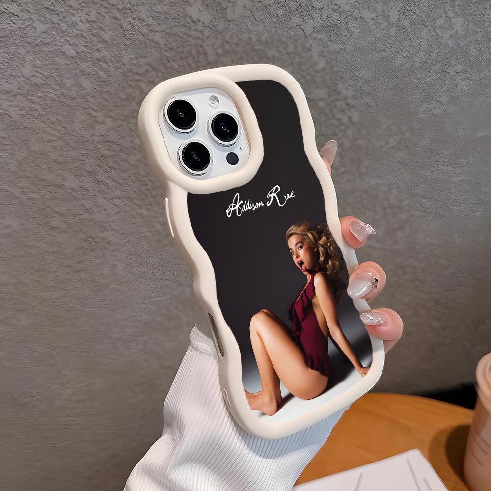 Чехол для мобильного телефона Addison Rae для iPhone 17 16 15 14 13 12 11 Air Pro Max Plus Волнистый край ТПУ Цветная Обложка Обложка Красивый Роскошный