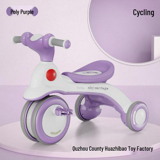 Lightweight Children's Tricycle with Music, Push Handle, and Pedals