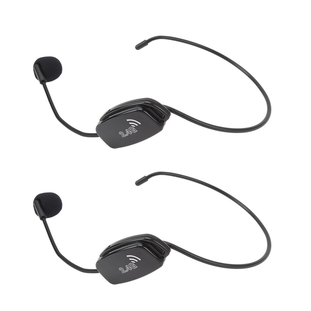 Wireless Microphone Headset Noise Reduction Rechargeable 2.4G Dual Headset Mic System for Teacher Stage