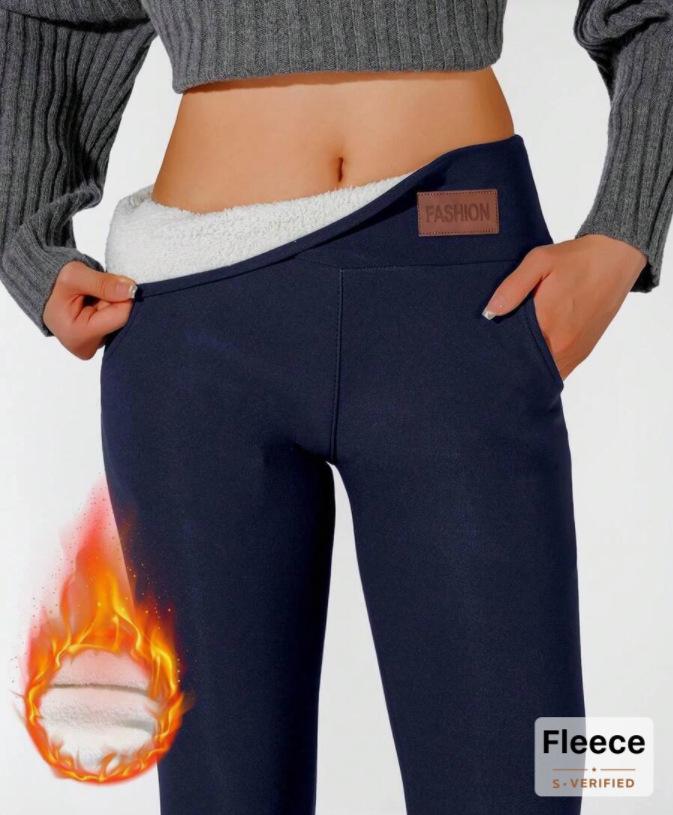 Теплые леггинсы больших размеров с бархатной подкладкой - утолщенная овчина осень/зима
