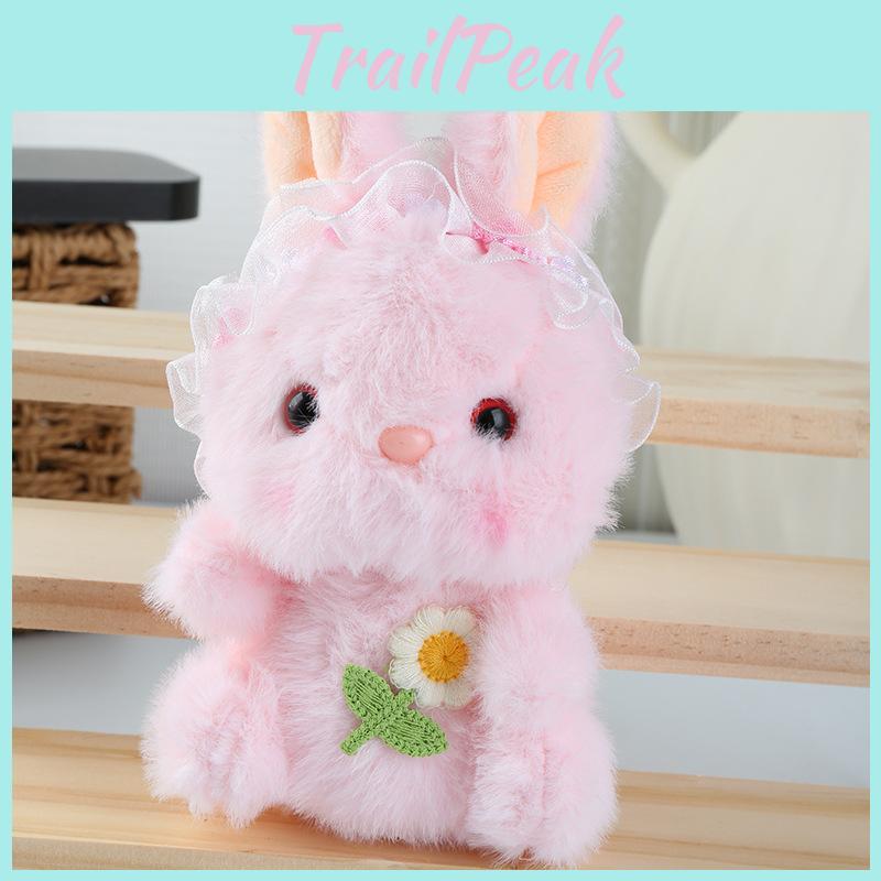 Embroidery Cute Flower Lace Headwear Cartoon Rabbit Plush Toy Pendant Kids For