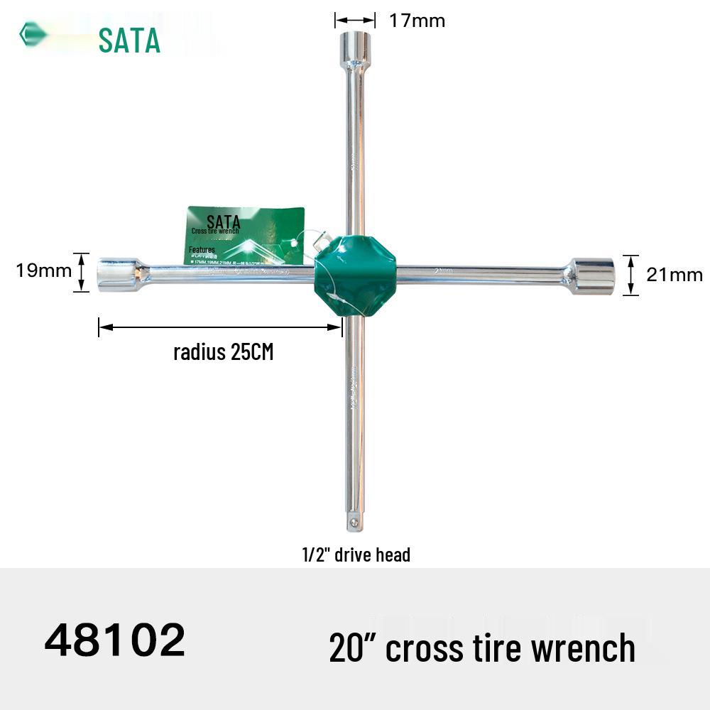 SATA Cross Tire Wrench: Efficient Car Repair Tool for Easy Tire Removal