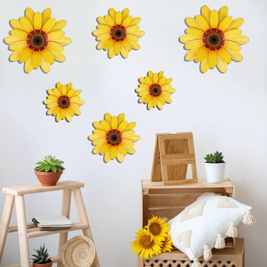 3Pcs/Set Sunflower Wall Decoration Rustic Wooden Sunflower Sign Wall Art Sunflower Ornament