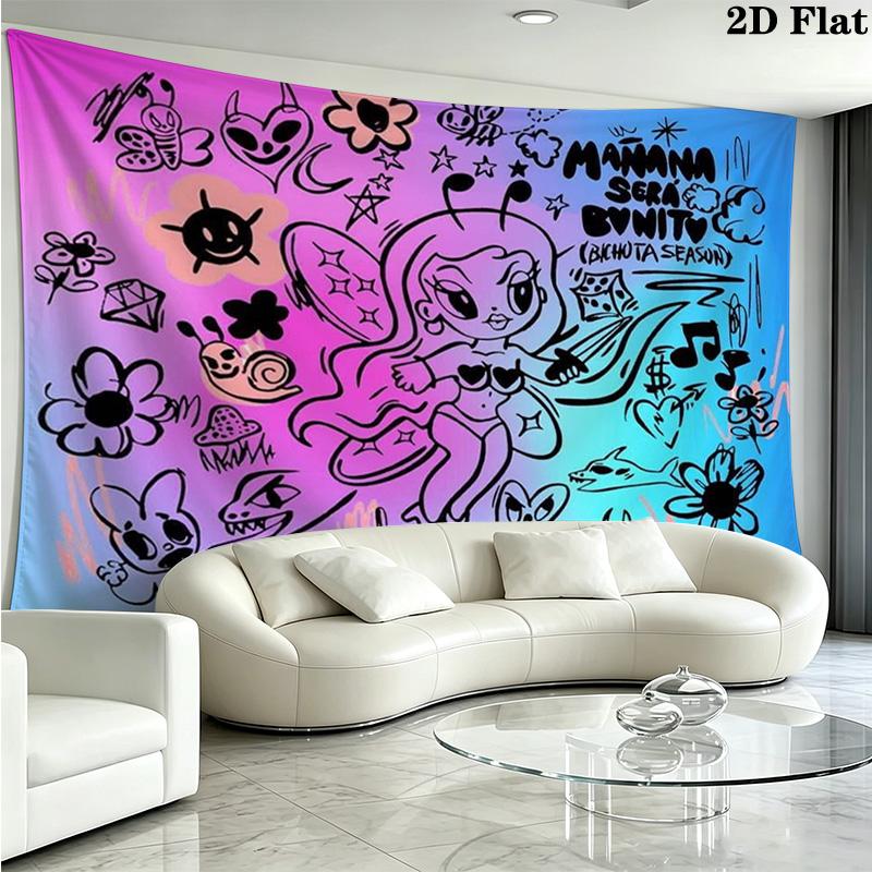Karol G Wall Tapestry Aesthetic Wall Hanging Printed Fabric Blanket Decorative Tapestries for Bedroom Living Room Home Decor