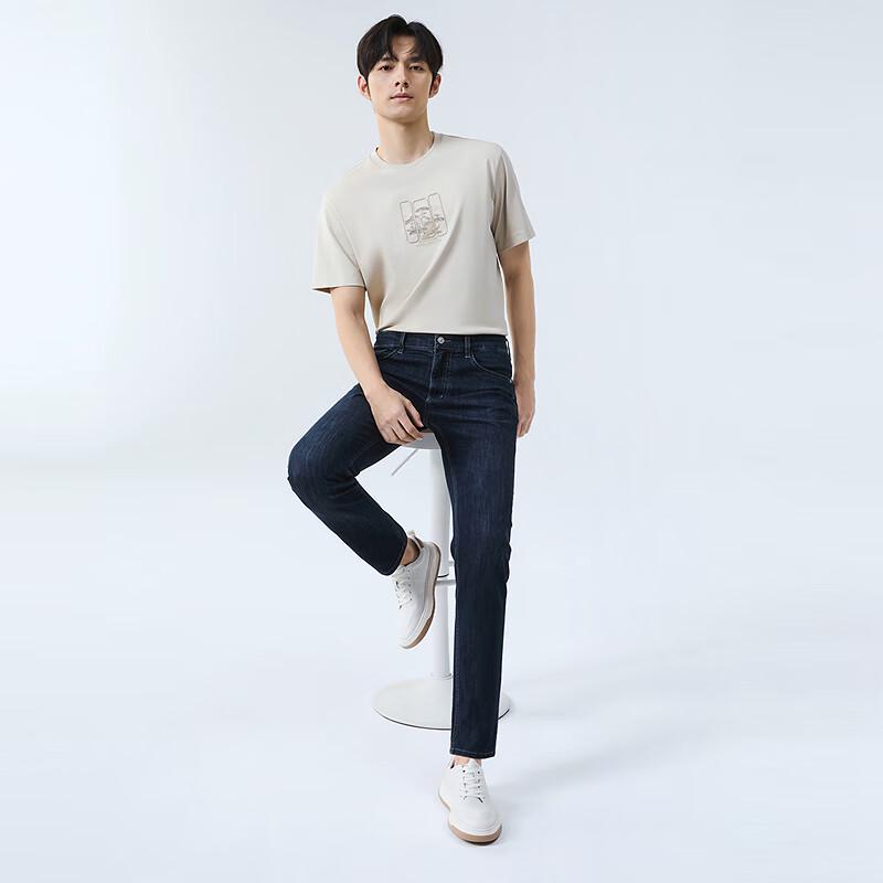 Мужские джинсы из выстиранного денима прямого кроя Septwolves