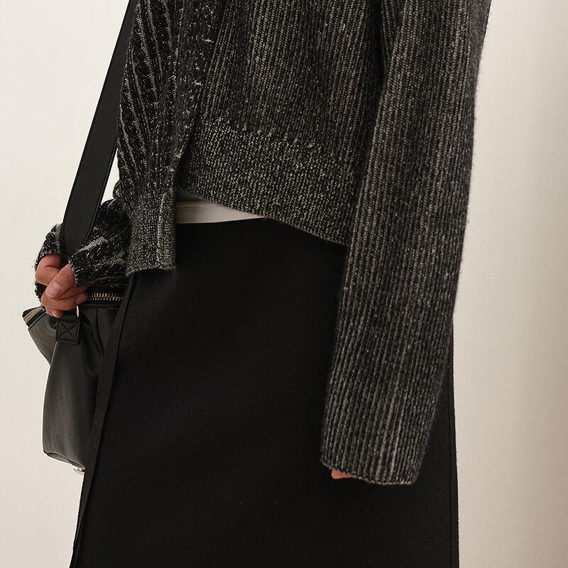 LESS 2025 Winter Cashmere Wool Blend Cardigan