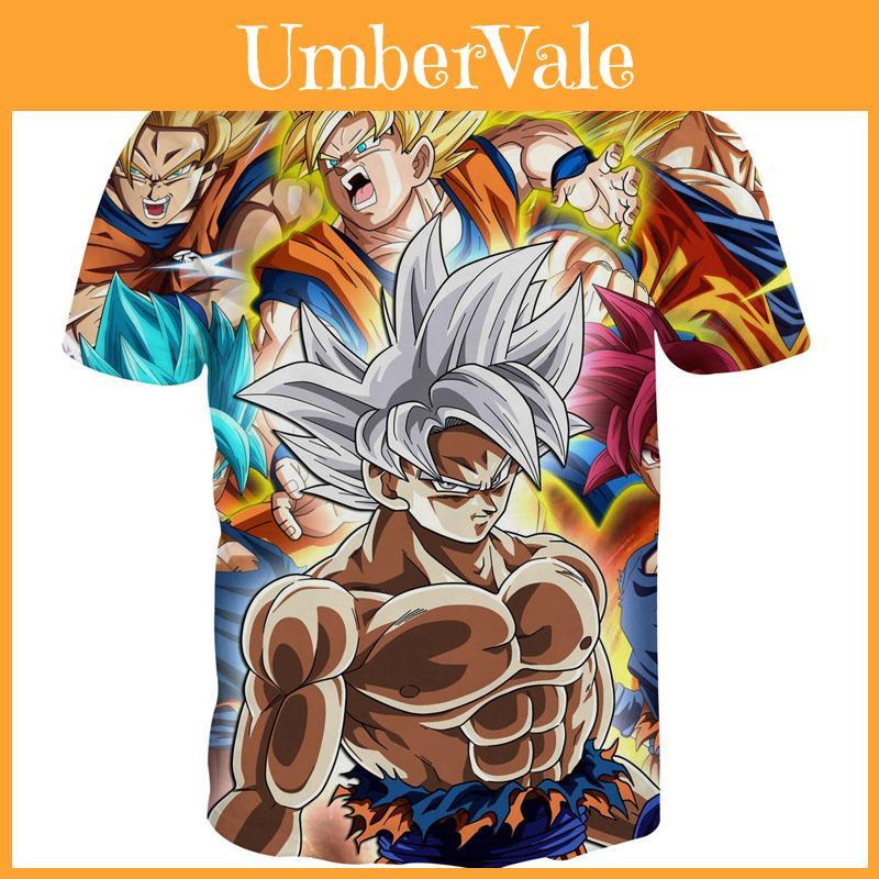 Tee Summer Dragon Ball Z Goku Super Saiyan 3d Print Casual Tshirt Men Top Women