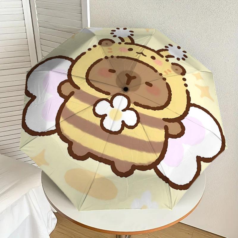 1PC Bee Flower Umbrella-8-Rib Reinforced, Automatic Open, Lightweight & Durable, Cute Fashion Accessory for Outdoor-Y0342