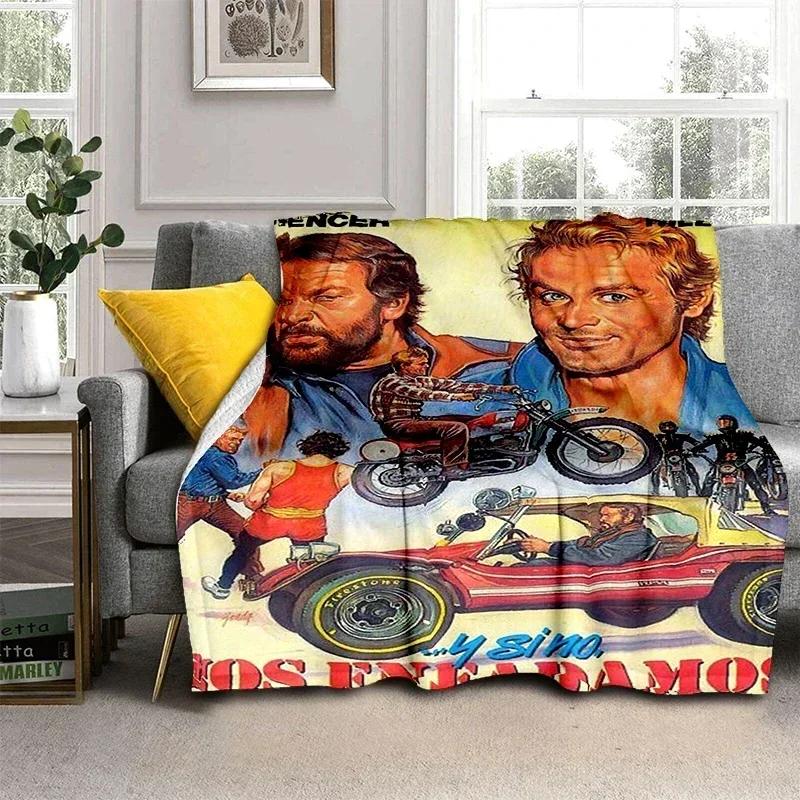 Плед Bud Spencer Terence Hill для дивана, походов, пикника, супермягкое одеяло, модное постельное, теплое фланелевое, подарок на день рождения