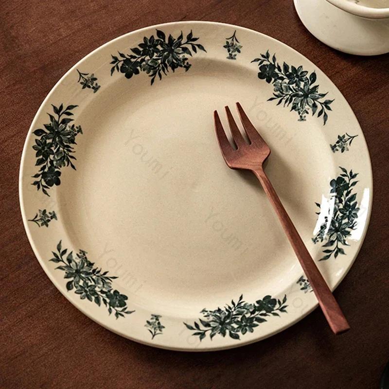 Креативные керамические тарелки в китайском стиле, роскошные ресторанные десертные салатные тарелки, изысканные домашние блюда, глубокая тарелка, изысканная столовая посуда