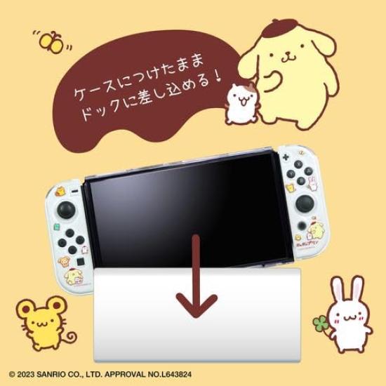 Allone Игровой отдельный прозрачный чехол Персонажи Sanrio Pompompurin x x 10 см Защищает от царапин и грязи Совместим с дисплеем Switch OLED