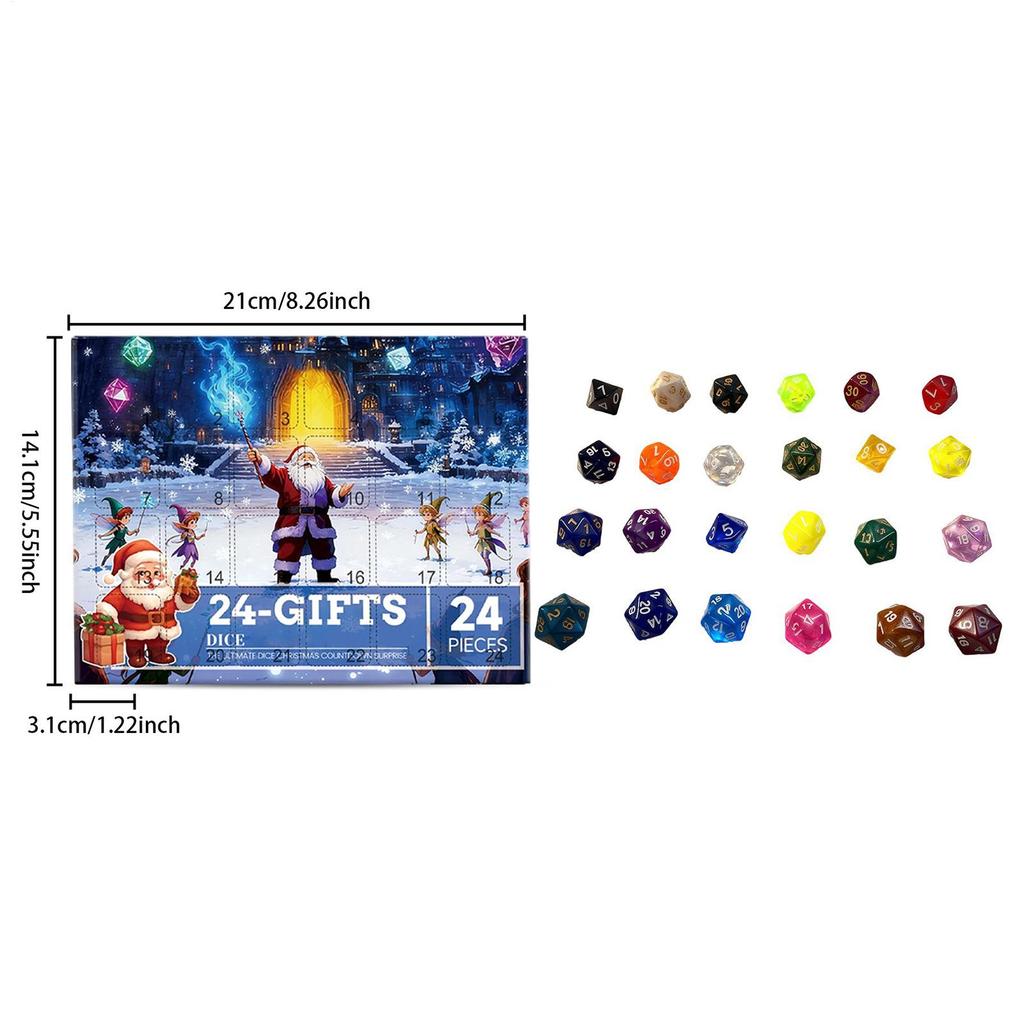 Рождественский Адвент-календарь с кубиками Ассорти Тисненый Настольный игровой набор кубиков Календарь обратного отсчета до Рождества Для семьи мужчин подростков
