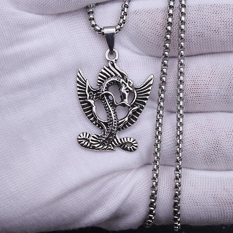 Аксессуары Титановая сталь Животное Дракон Подвеска Персонализированный ретро модный мужской миф Feilong ожерелье из нержавеющей стали