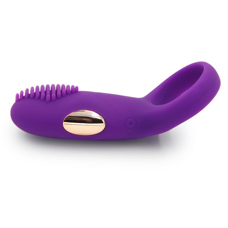 Time Delay Vibrating Ring with Massager Brush Silicone Sex Toys Quiet USB Charged Penis Vibrator Rings 12 Speeds