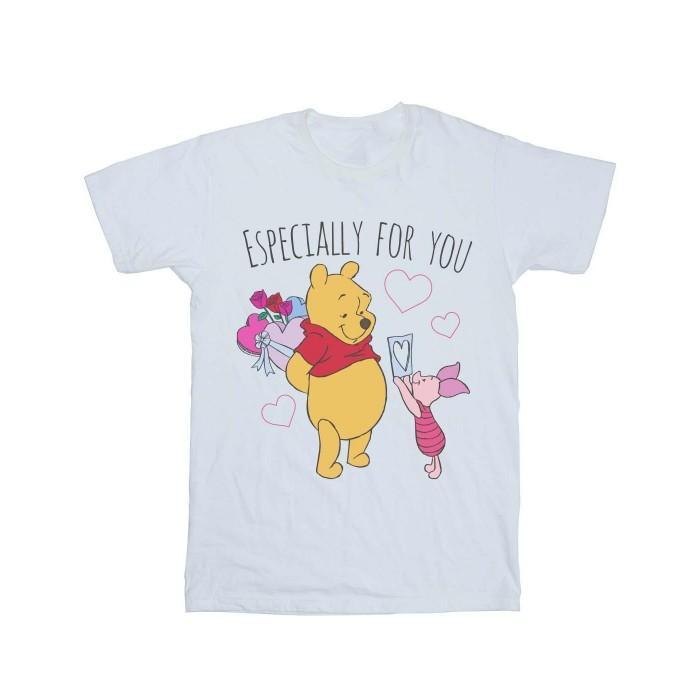Disney Womens/Ladies Winnie The Pooh Piglet Valentines Gift Cotton Boyfriend T-Shirt