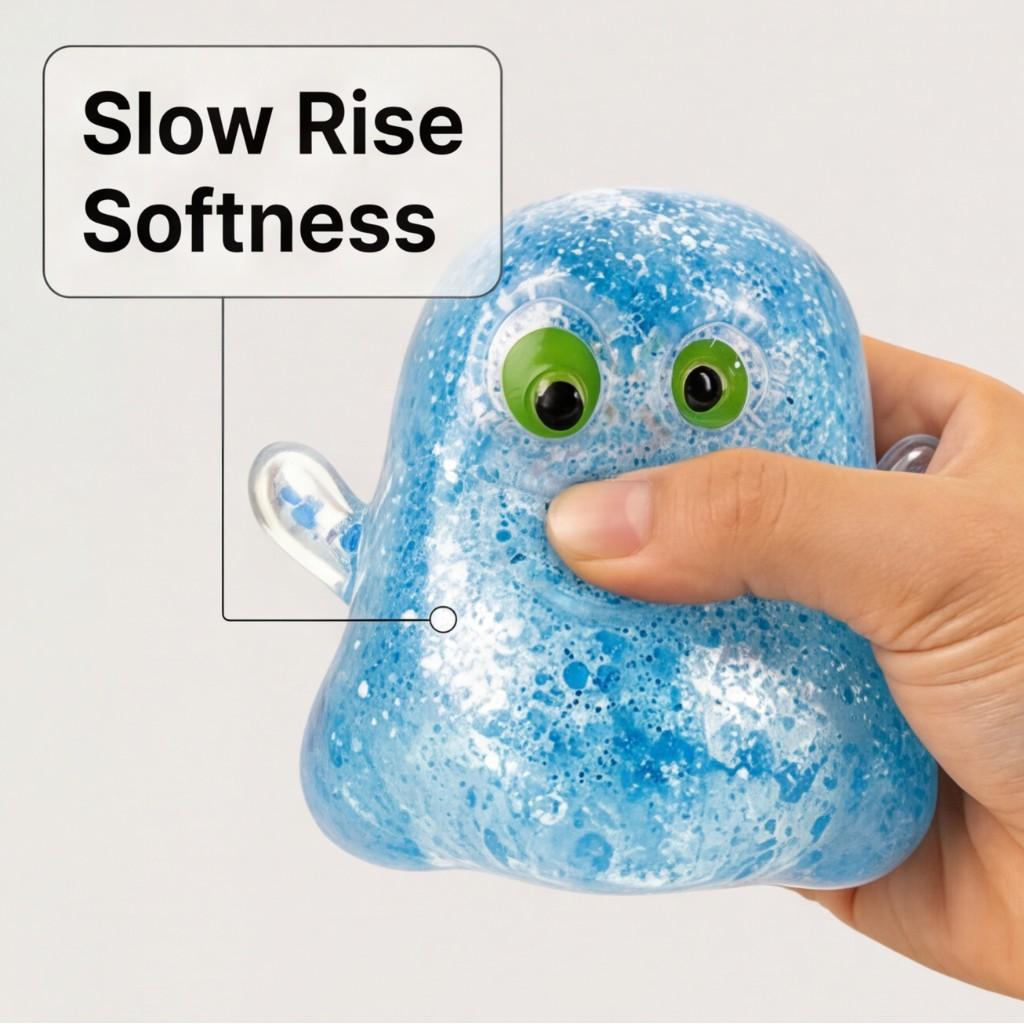 Stress Relief Ghost Shape Slow Rise Squishy Fidget Toy with Glitter Pumpkin Halloween Decor for Kids Adults Anxiety Relief/pink sequin-B