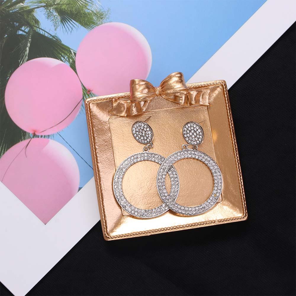 Jewelry Crystal Round Dangle Earrings Drop Earrings Circle Earrings Earrings