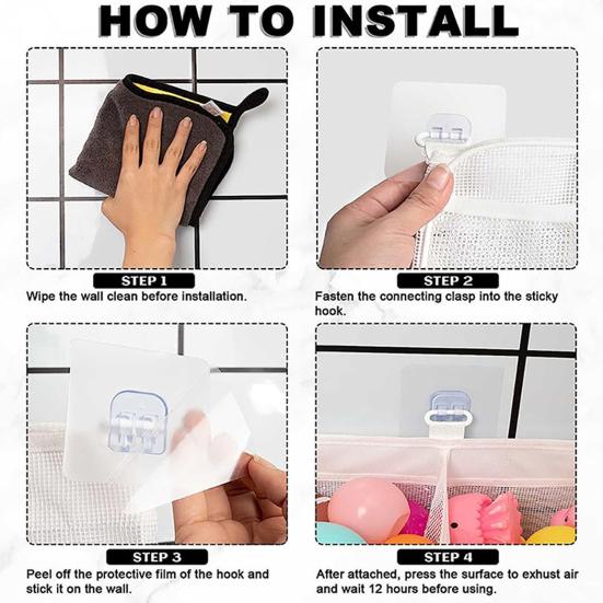 Органайзер для игрушек для ванной, 3 отделения, коробка для хранения игрушек для ванной, настенная полка для игрушек для ванной, для легкого доступа и сортировки игрушек