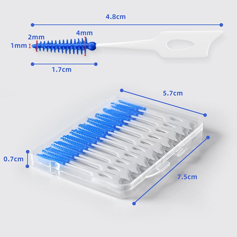 20/40 Pcs Oral Care Tools Silicone Interdental Brushes Super Soft Dental Cleaning Brush Teeth Cleaner Dental Floss Toothpicks