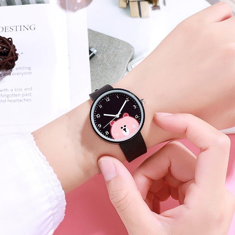 Kids Watches Boys Girls Cute Cartoon Bear Silicone Children"s Watch Women Ladies Quartz Wristwatches Gifts Clock