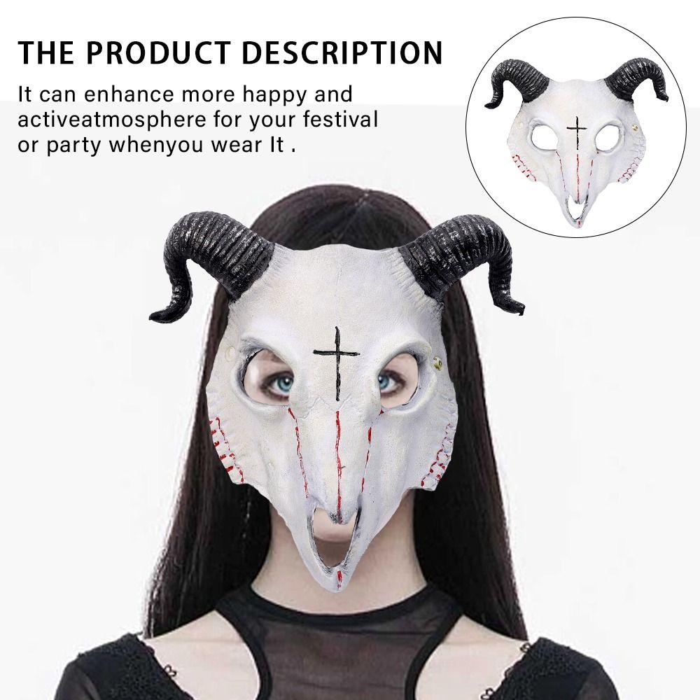 PU Goat Skull Masks Animal Shaped Halloween Horror Mask Halloween Party Decor Rave Stage Show