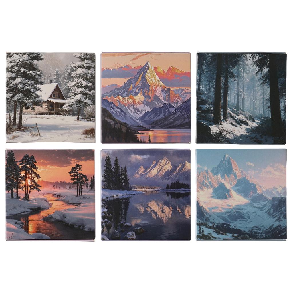 24pcs/lot Memo Pads Material Paper Exploring Snow in Winter Paper Junk Journal Scrapbooking Cards Background Decoration Paper
