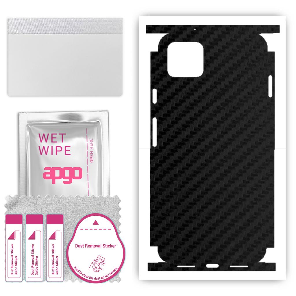apgo Protective Skin Sticker for the Back+sides Compatible with Google Pixel 4 XL, Full Wrap Film, Foil, Vinyl - Pattern Carbon Black