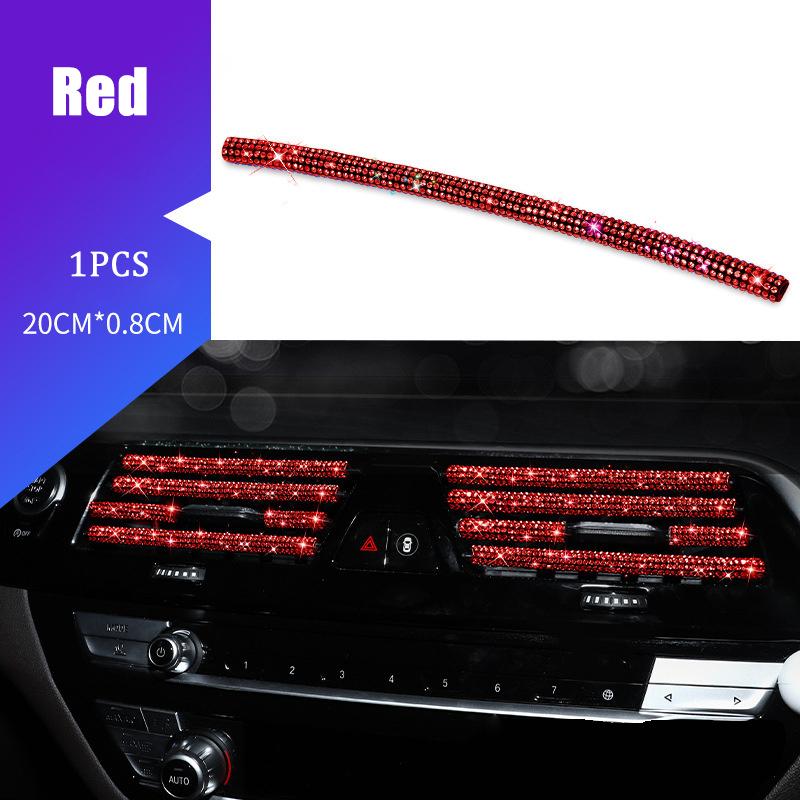 Алмазный автомобильный кондиционер воздуха розетка Декоративные полосы Универсальный U-образный зажим Стразы Решетка Наклейка Аксессуары для салона автомобиля