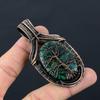 Tree Of Life Copper Malachite Gemstone Pure Copper Wire Wrapped Handmade Pendant Jewelry For Gift
