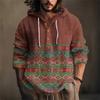 Printed Men's Cotton And Linen Shirt Hooded Long-sleeved Hooded Spring And Summer Casual Daily Wear