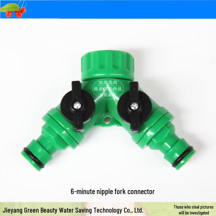 Eco-friendly 6-point Tee Valve Irrigation Connector for Water Pipes