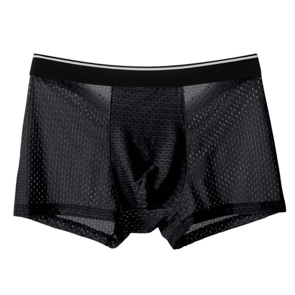 Высокое качество Ice Silk Mesh мужские сексуальные прозрачные трусы-боксеры нижнее белье