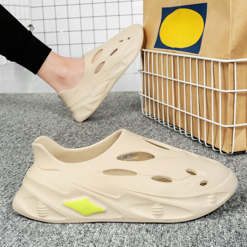 Solid Color Couple Slippers Summer Casual Breathable Sandals Fashionable Beach Shoes