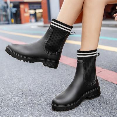 Женские водонепроницаемые резиновые сапоги, женская уличная новая водонепроницаемая обувь, водонепроницаемая и износостойкая обувь для воды, женская обувь на платформе